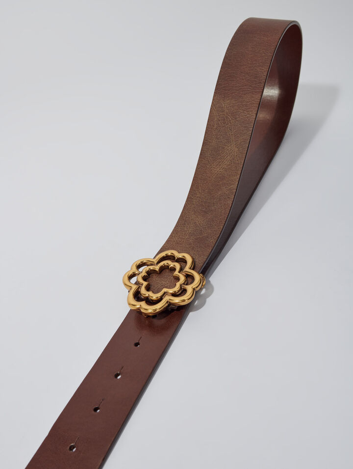 Cintura in pelle anticata Clover