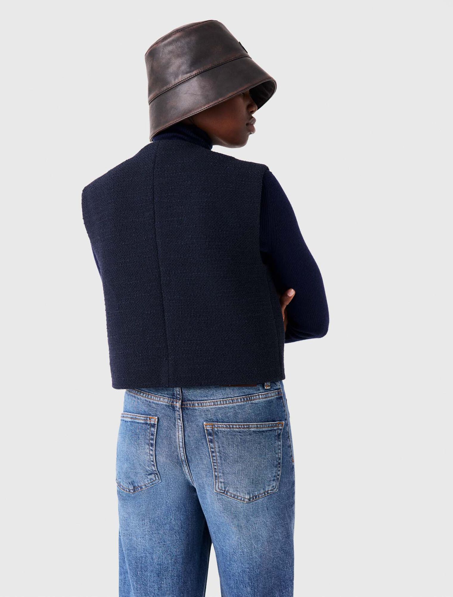 Giacca in tweed senza maniche
