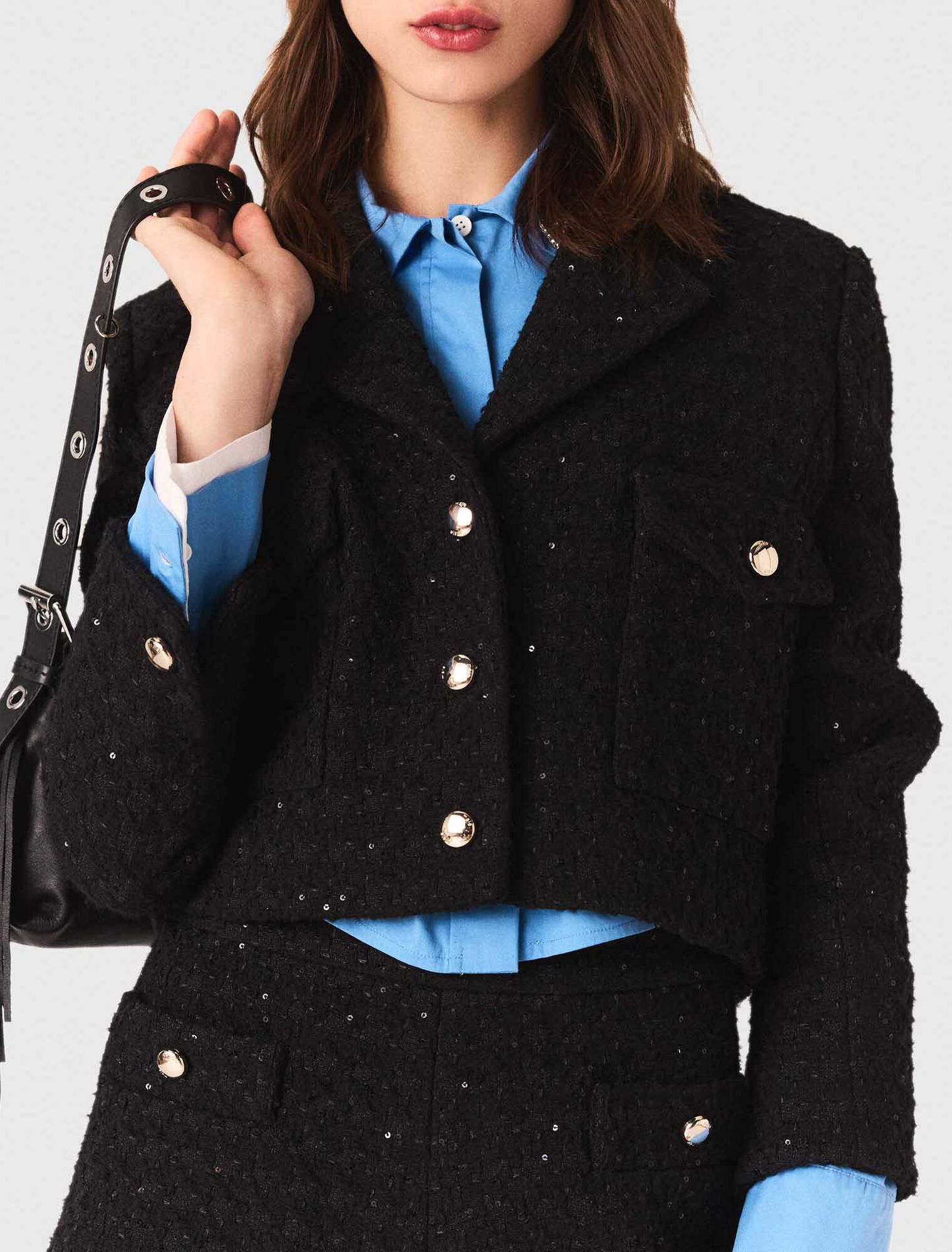 Giacca corta in tweed glitterata