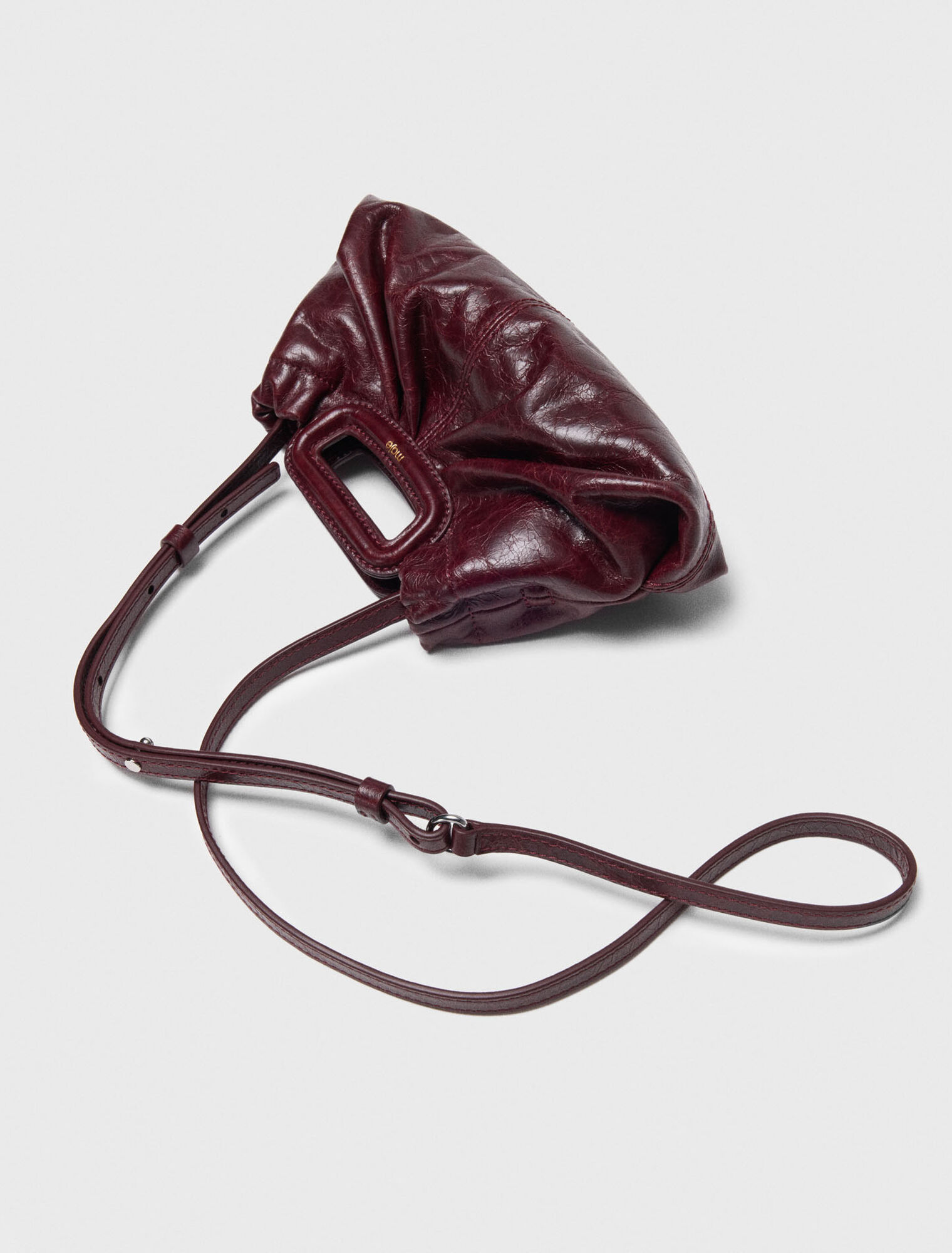 Mini clutch in pelle craquelé