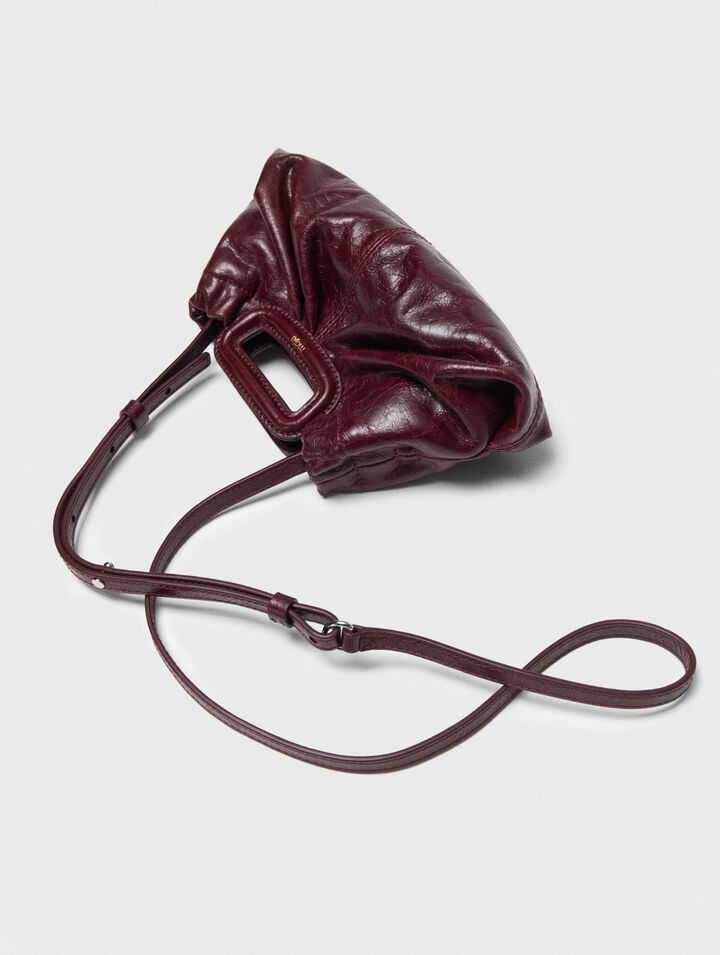 Mini clutch in pelle craquelé