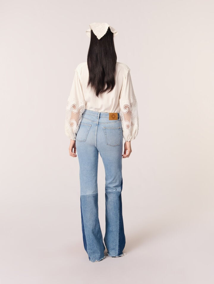 Camicia con maniche ricamate
