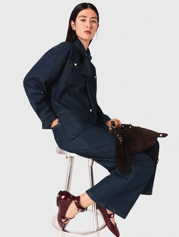 Camicia in denim con lavallière