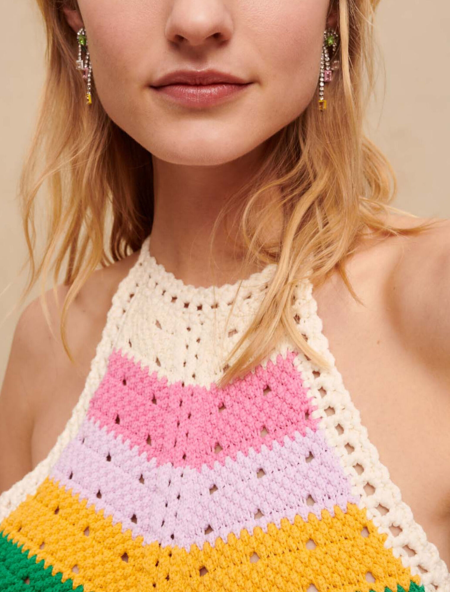 Abito in maglia multicolore