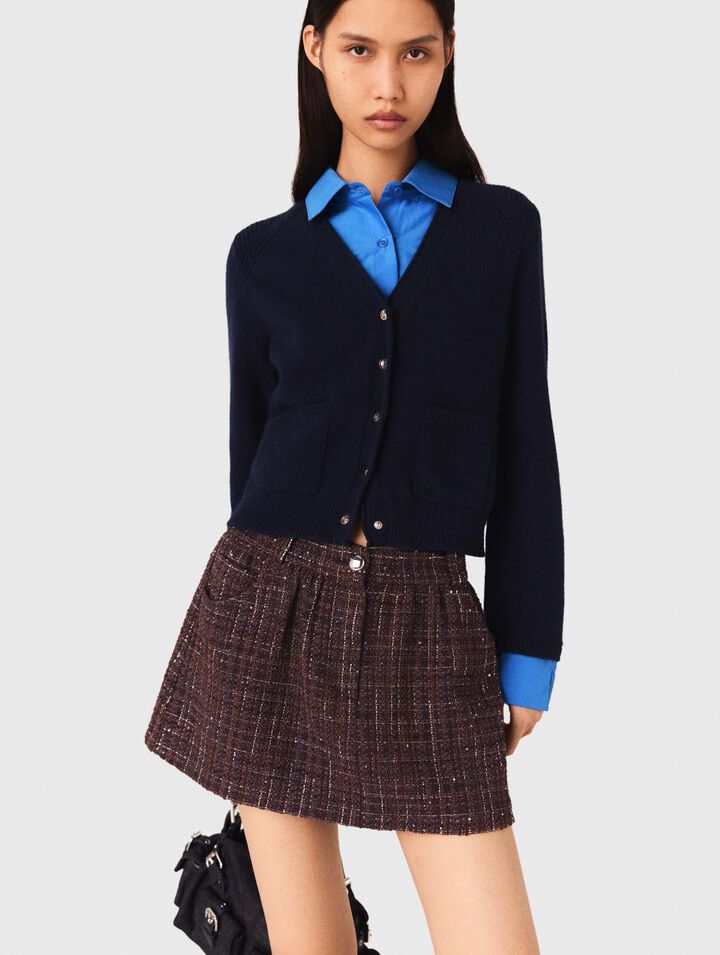 Cardigan con dettagli rimovibili