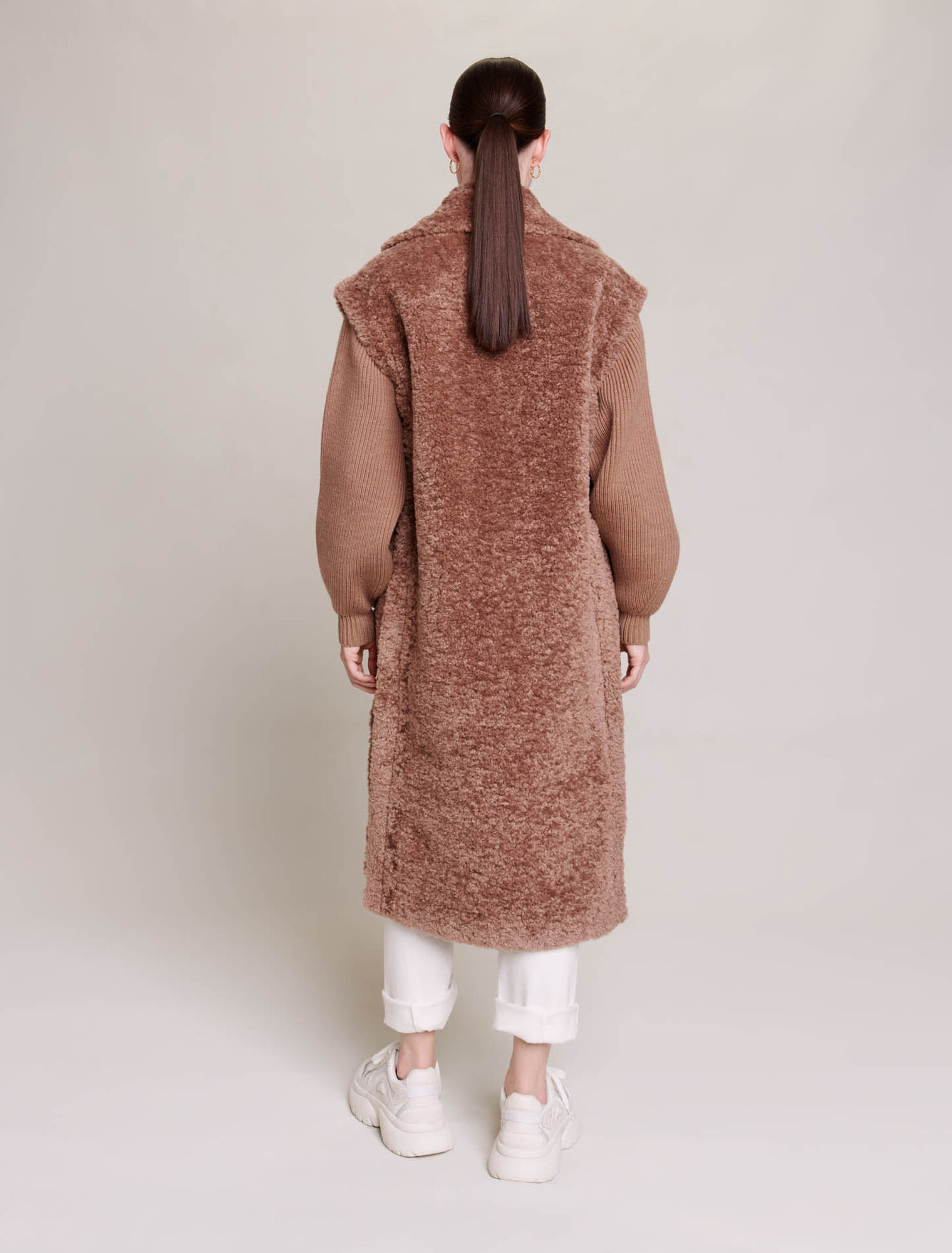 Cappotto lungo in ecopelliccia