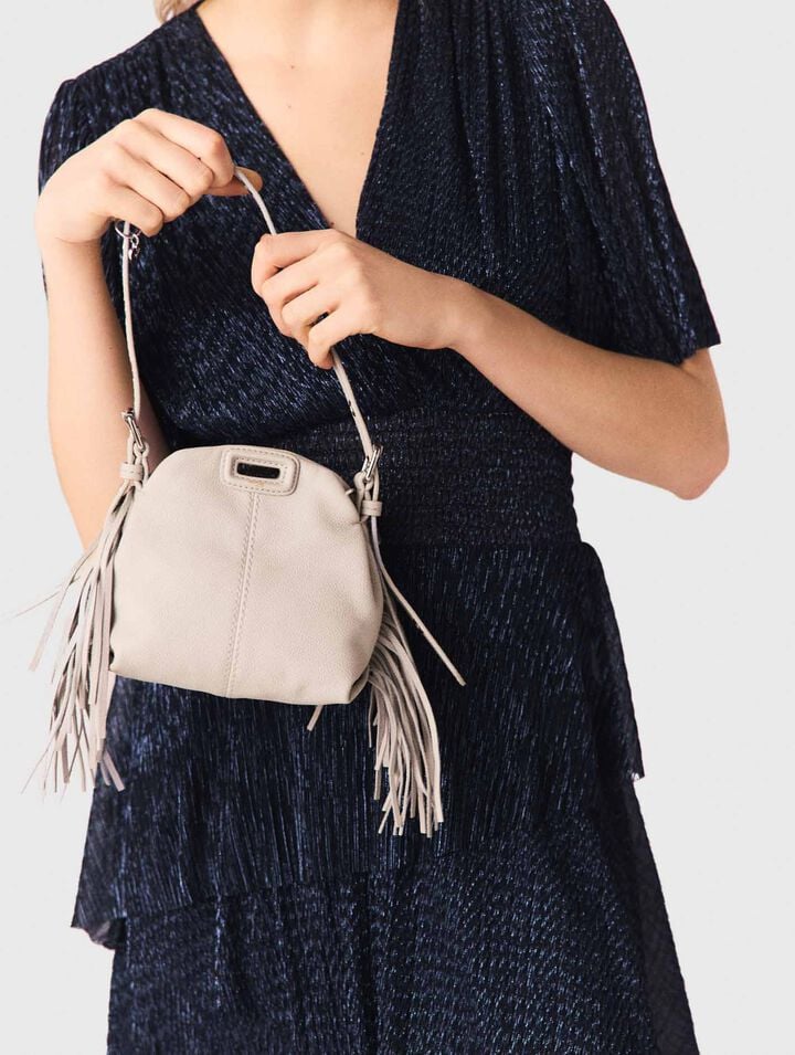 Abito midi metallizzato con balze