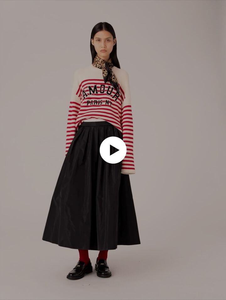 Gonna lunga con vita a contrasto