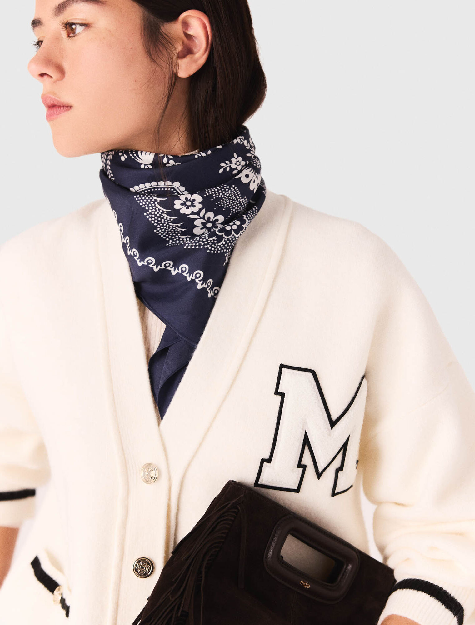 Cardigan lungo con ricamo