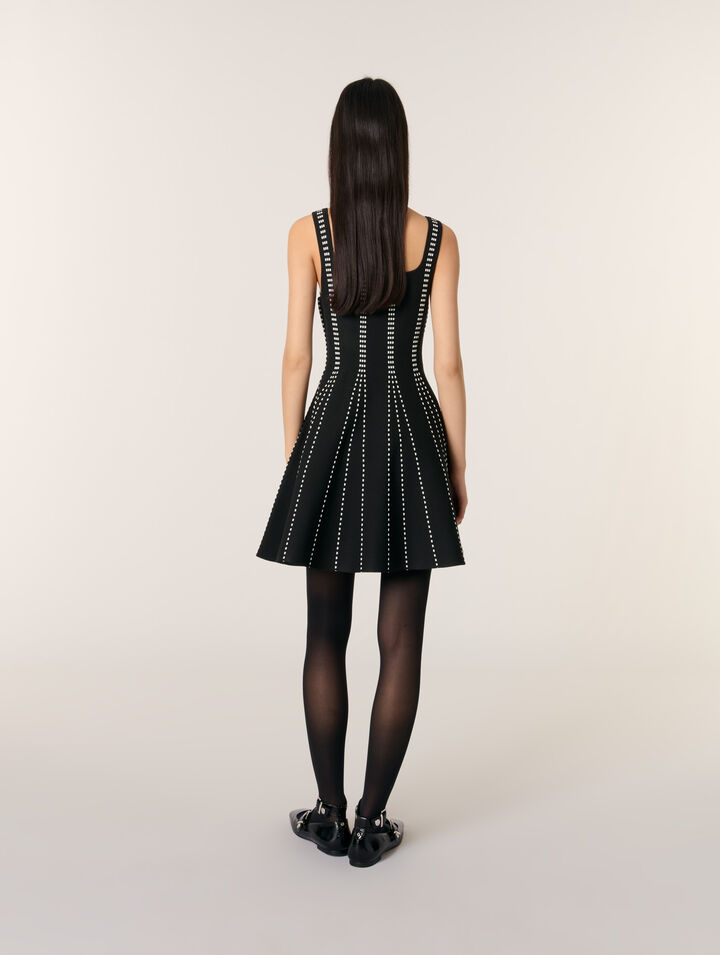Abito corto in maglia jacquard