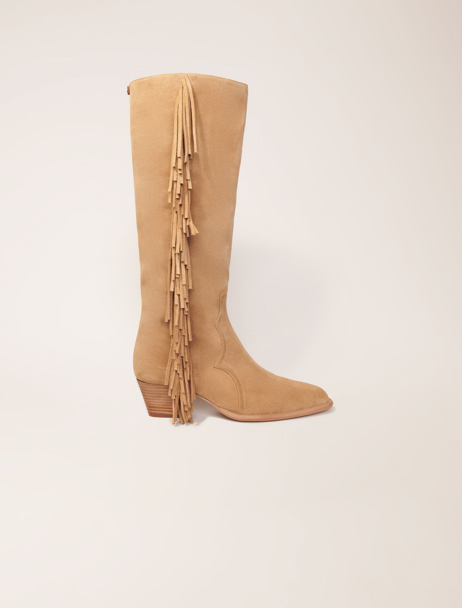 Stivali western camoscio e frange
