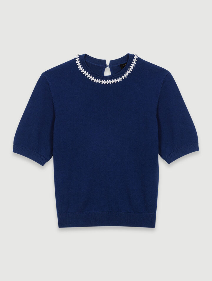 Pullover corto lavorato a maglia