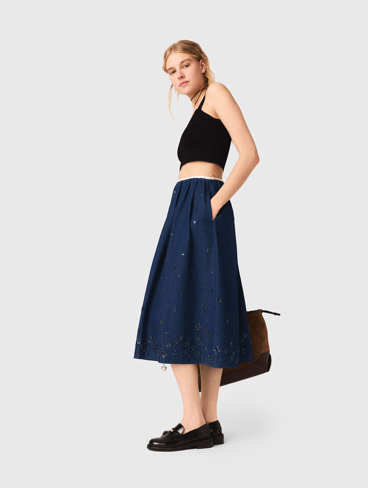 Top crop in maglia con spalline