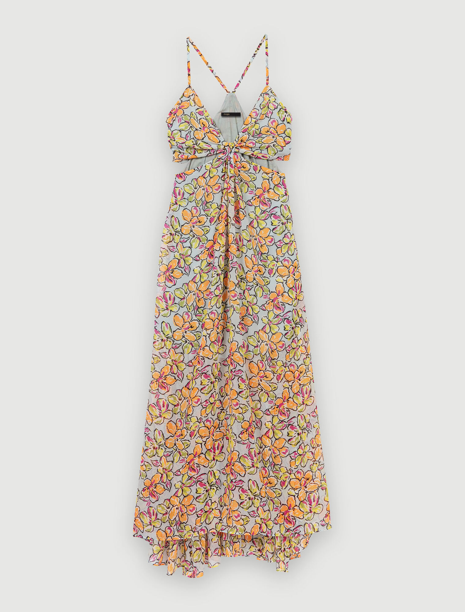 Maxi abito cut-out floreale