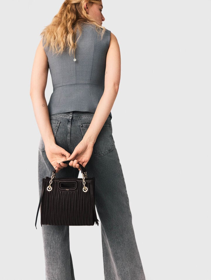 Mini borsa tote in pelle trapuntata