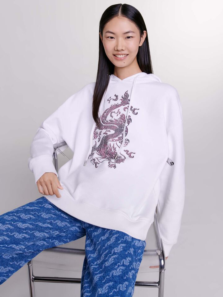Felpa oversize con strass