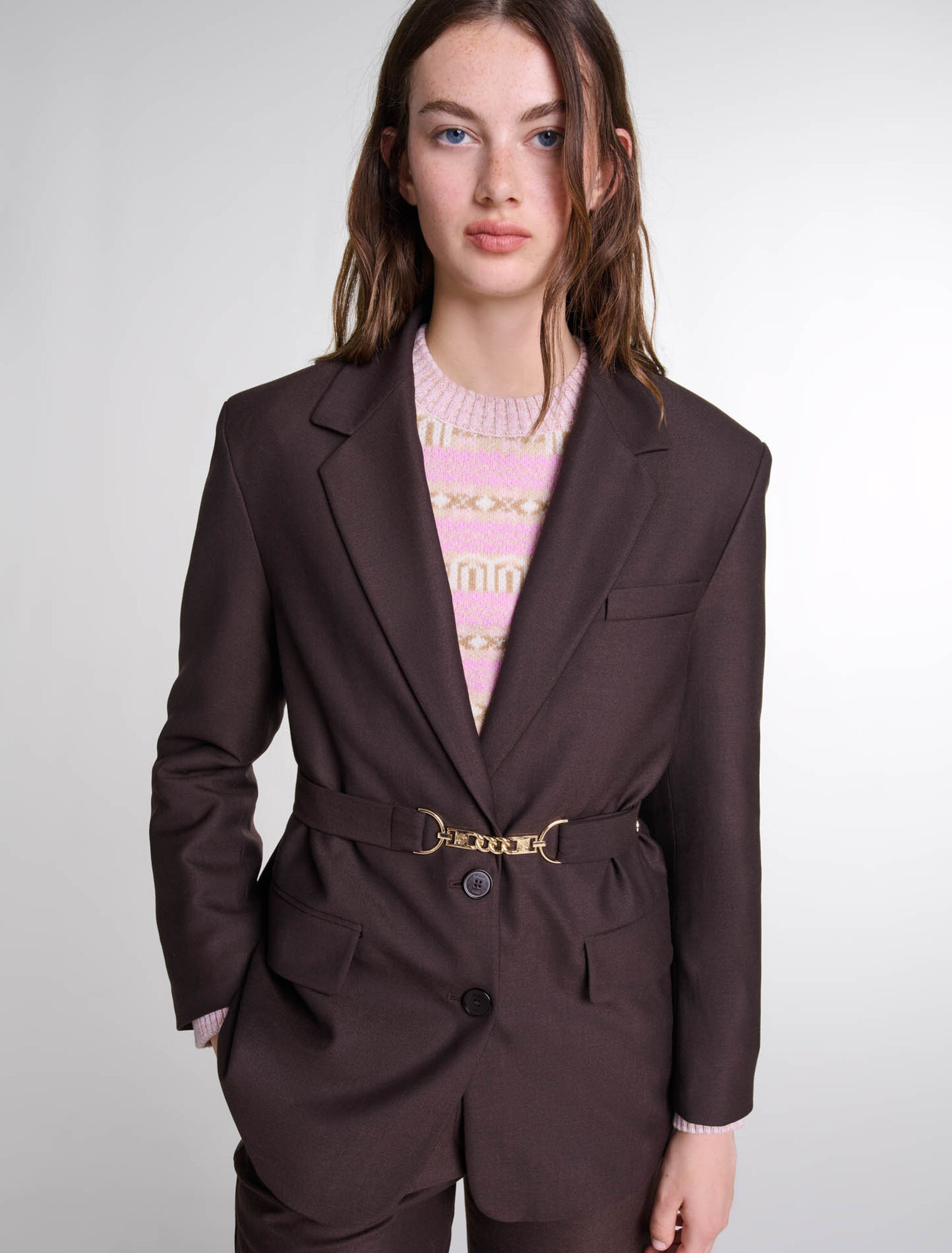 Giacca da tailleur con cintura