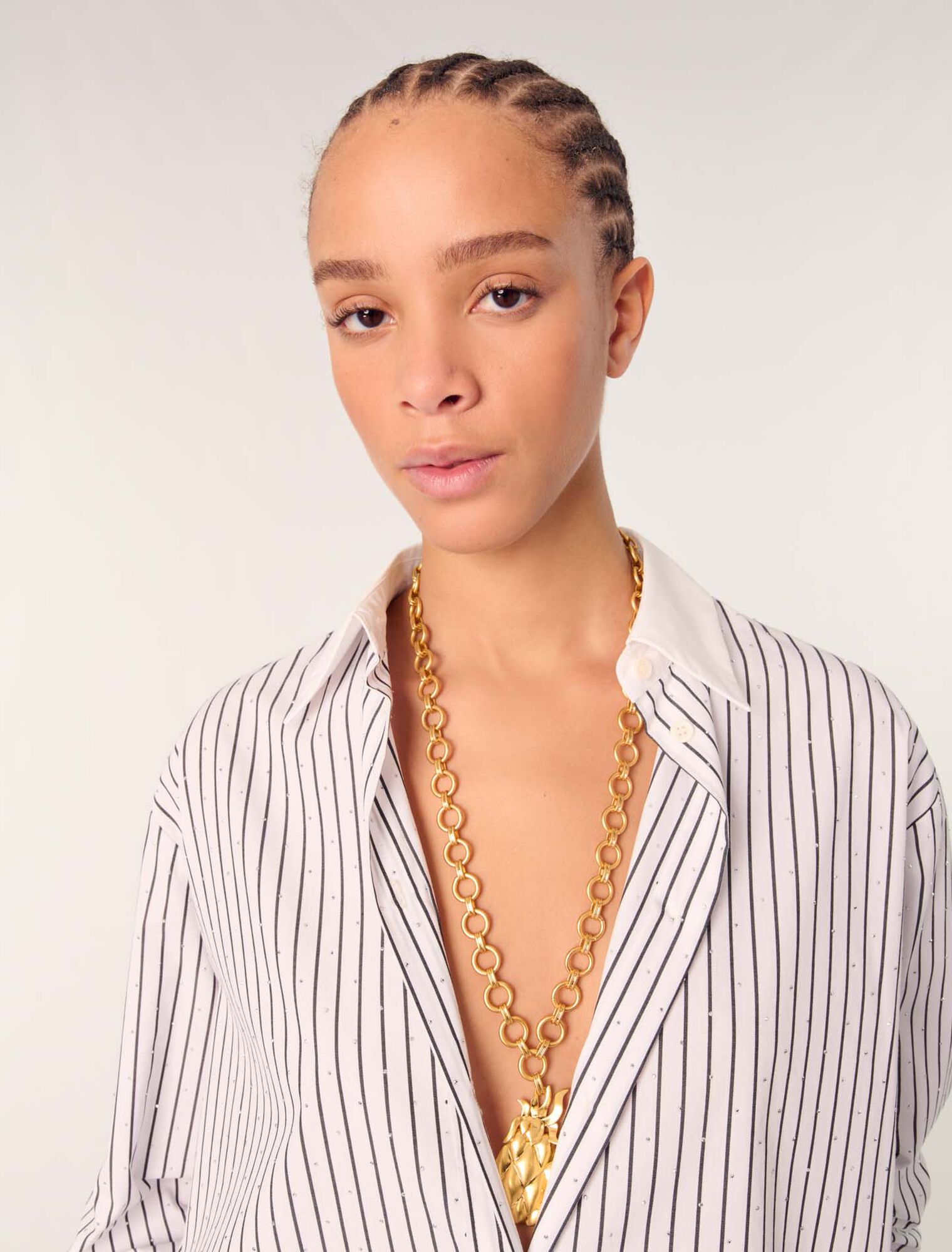 Camicia a righe glitterata