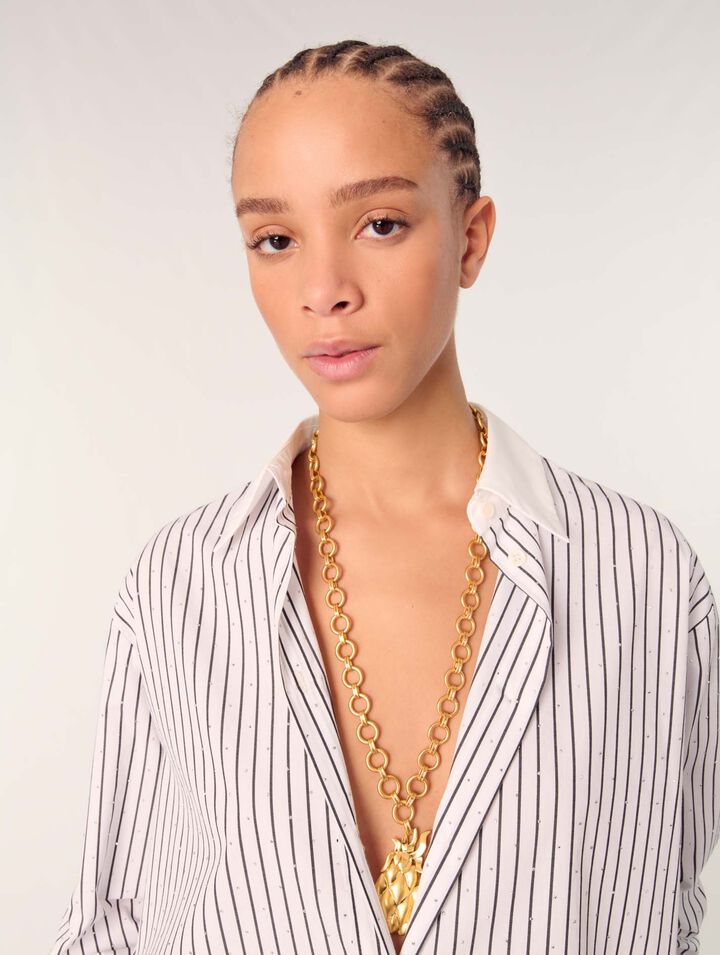 Camicia a righe glitterata