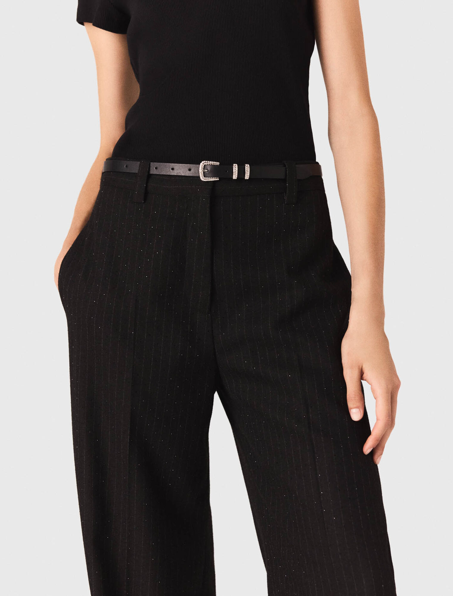Pantaloni da tailleur con strass