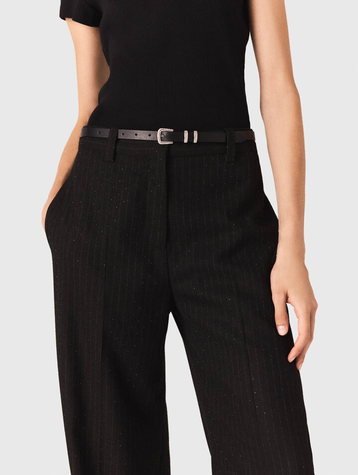 Pantaloni da tailleur con strass