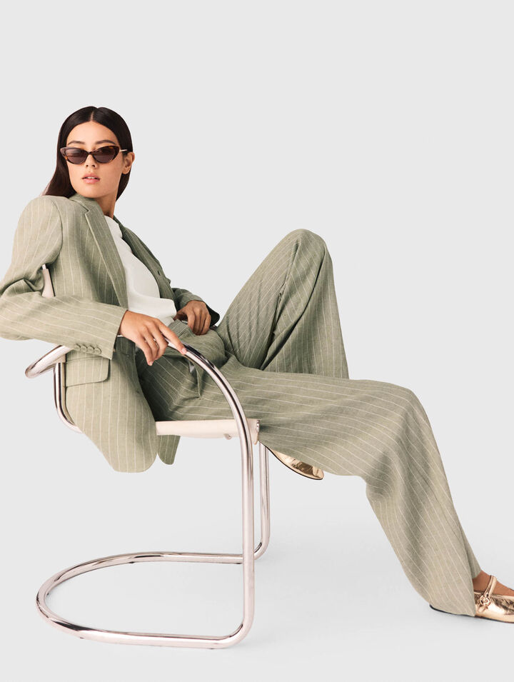 Pantaloni da tailleur misto lino