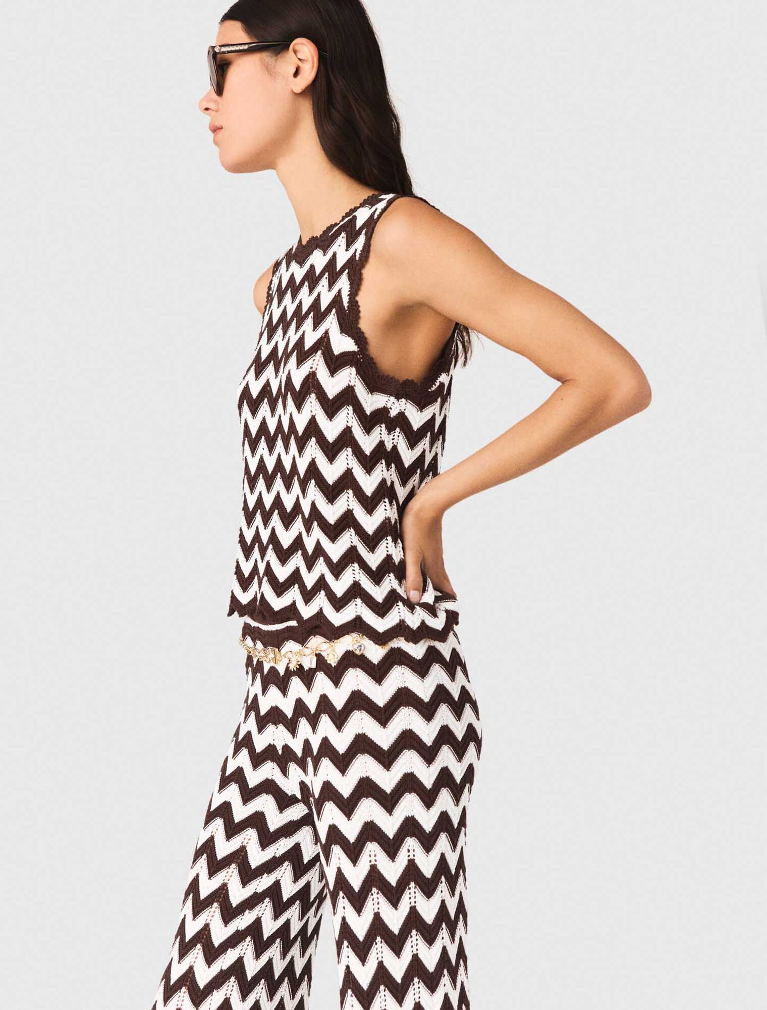 Top in crochet motivo zigzag