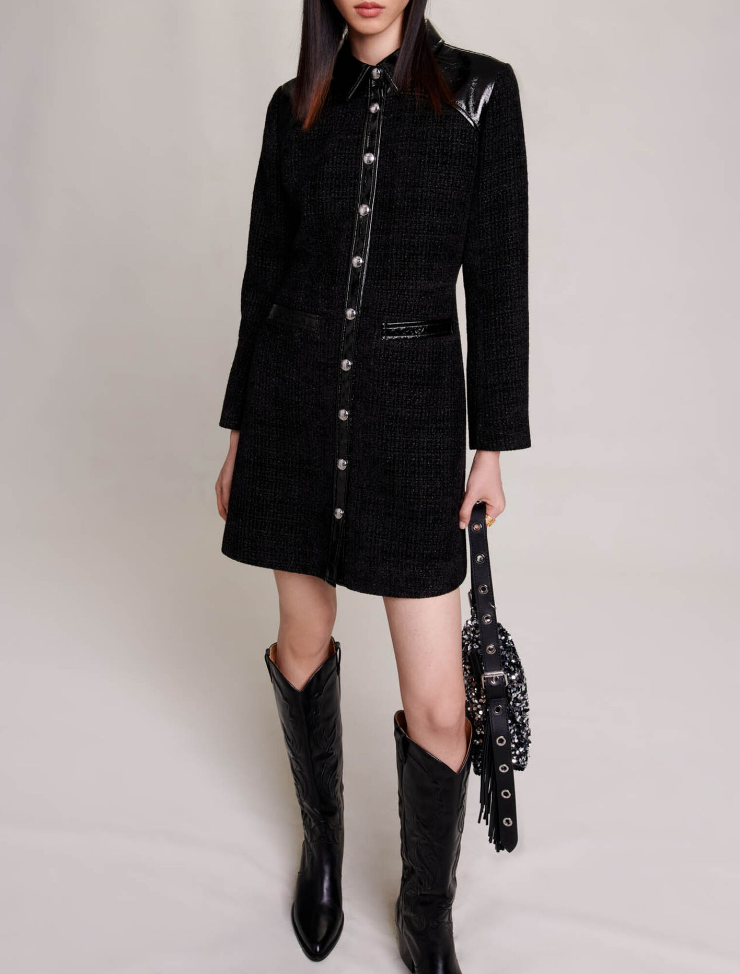 Abito corto in tweed