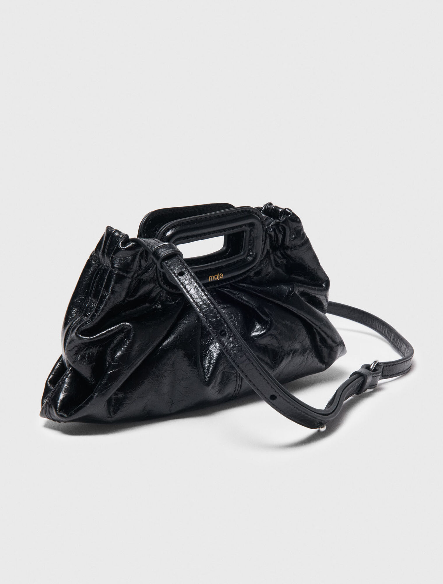 Mini clutch in pelle craquelé