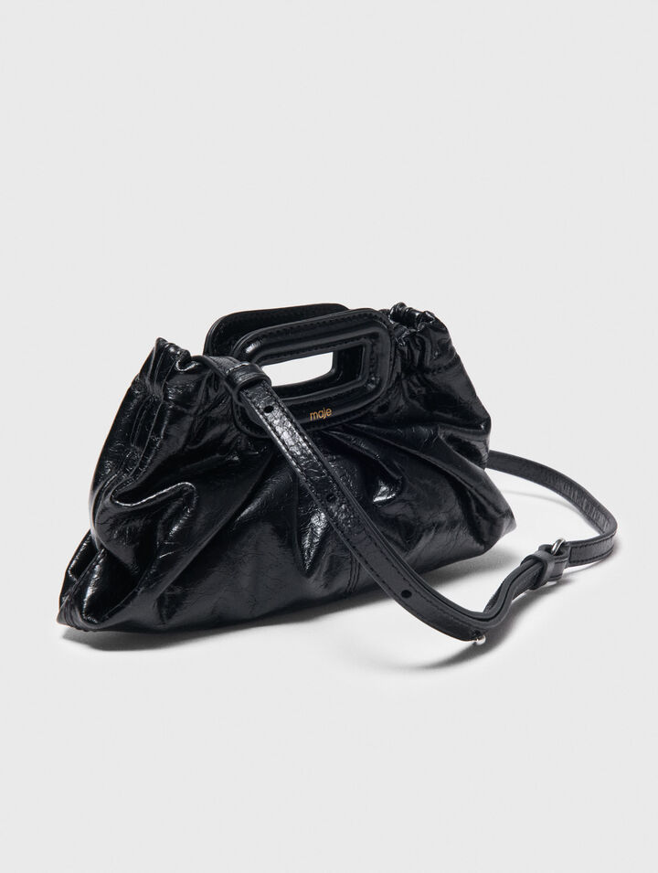 Mini clutch in pelle craquelé