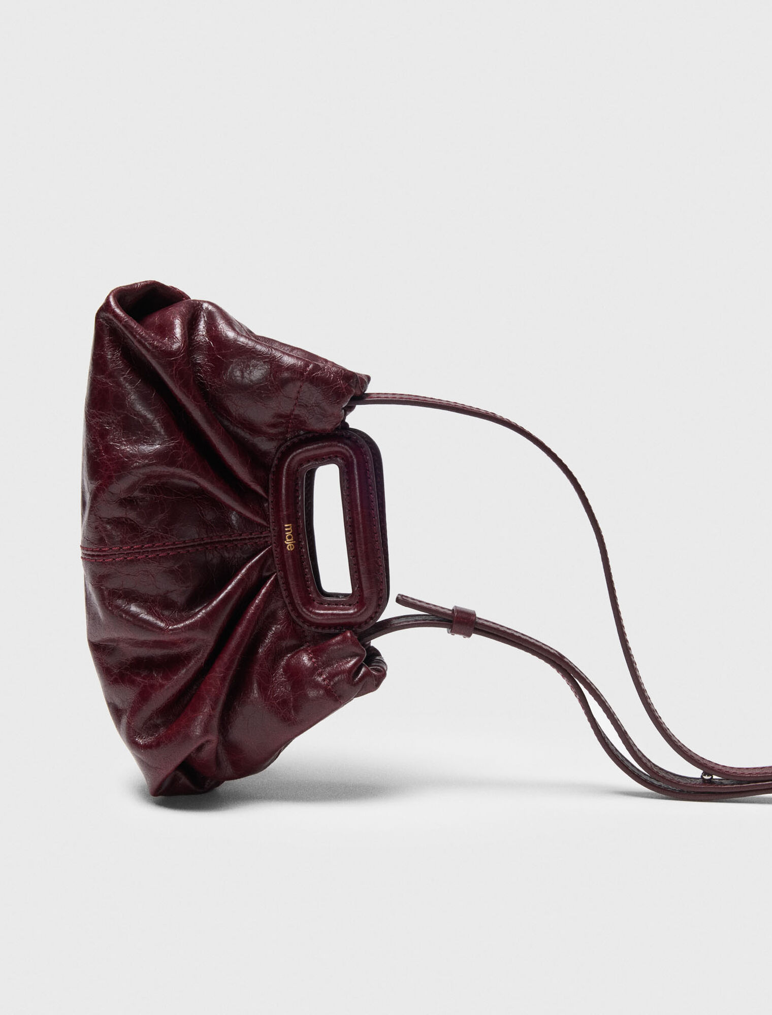 Mini clutch in pelle craquelé