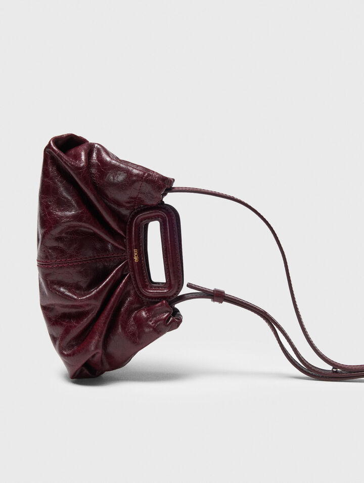 Mini clutch in pelle craquelé