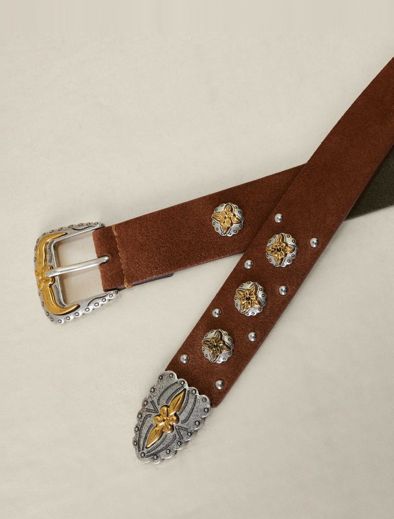 Cintura western in pelle scamosciata