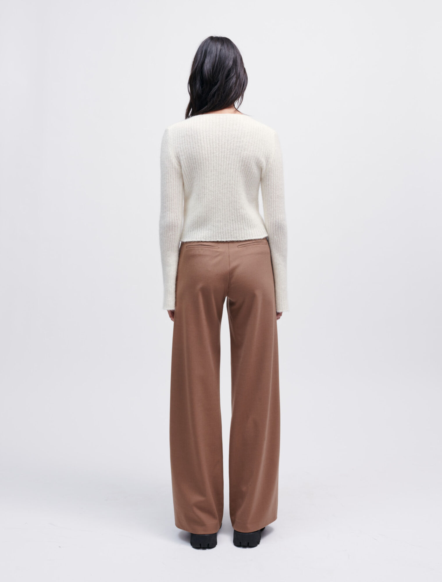 Cardigan in maglia elastica con lacci