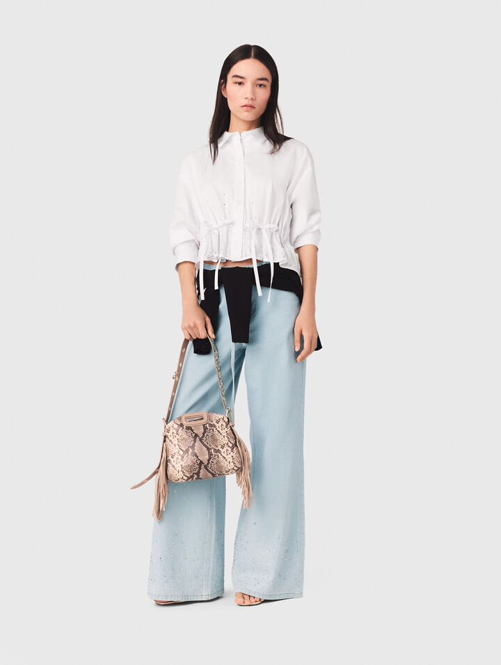 Camicia in cotone con strass