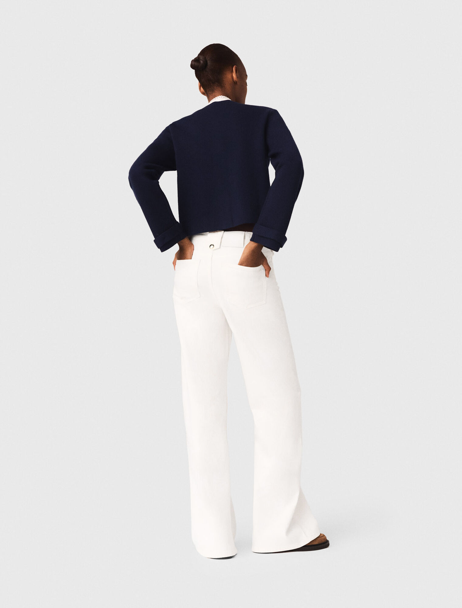 Cardigan con colletto rimovibile