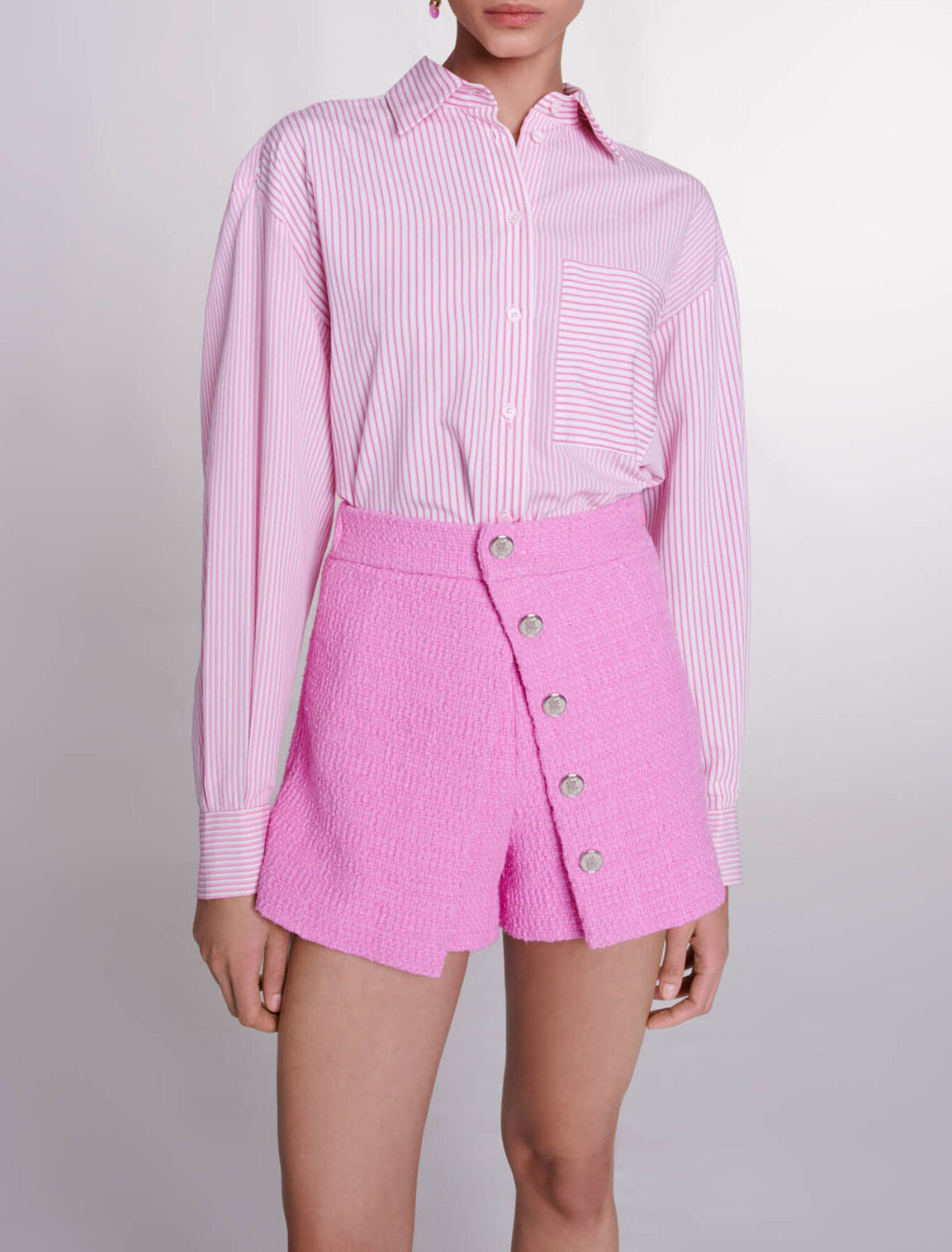 Shorts in tweed con falda