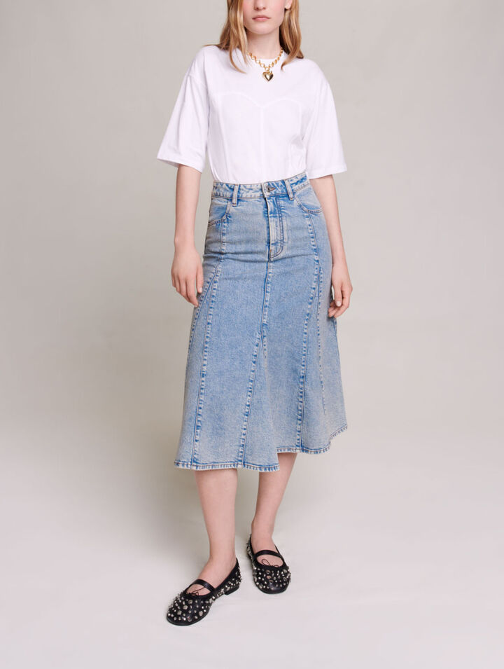 Gonna midi in denim