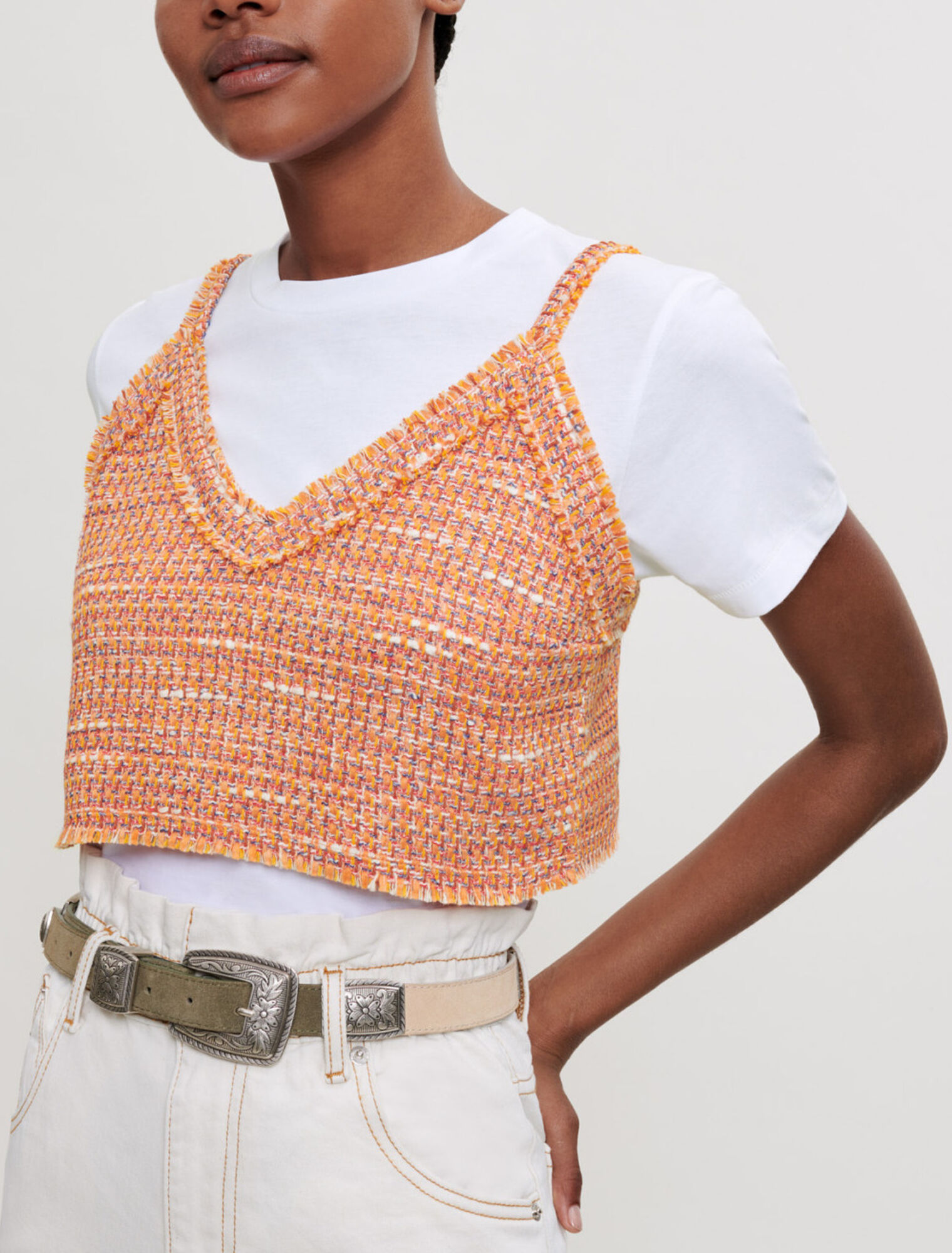 T-shirt in jersey e tweed