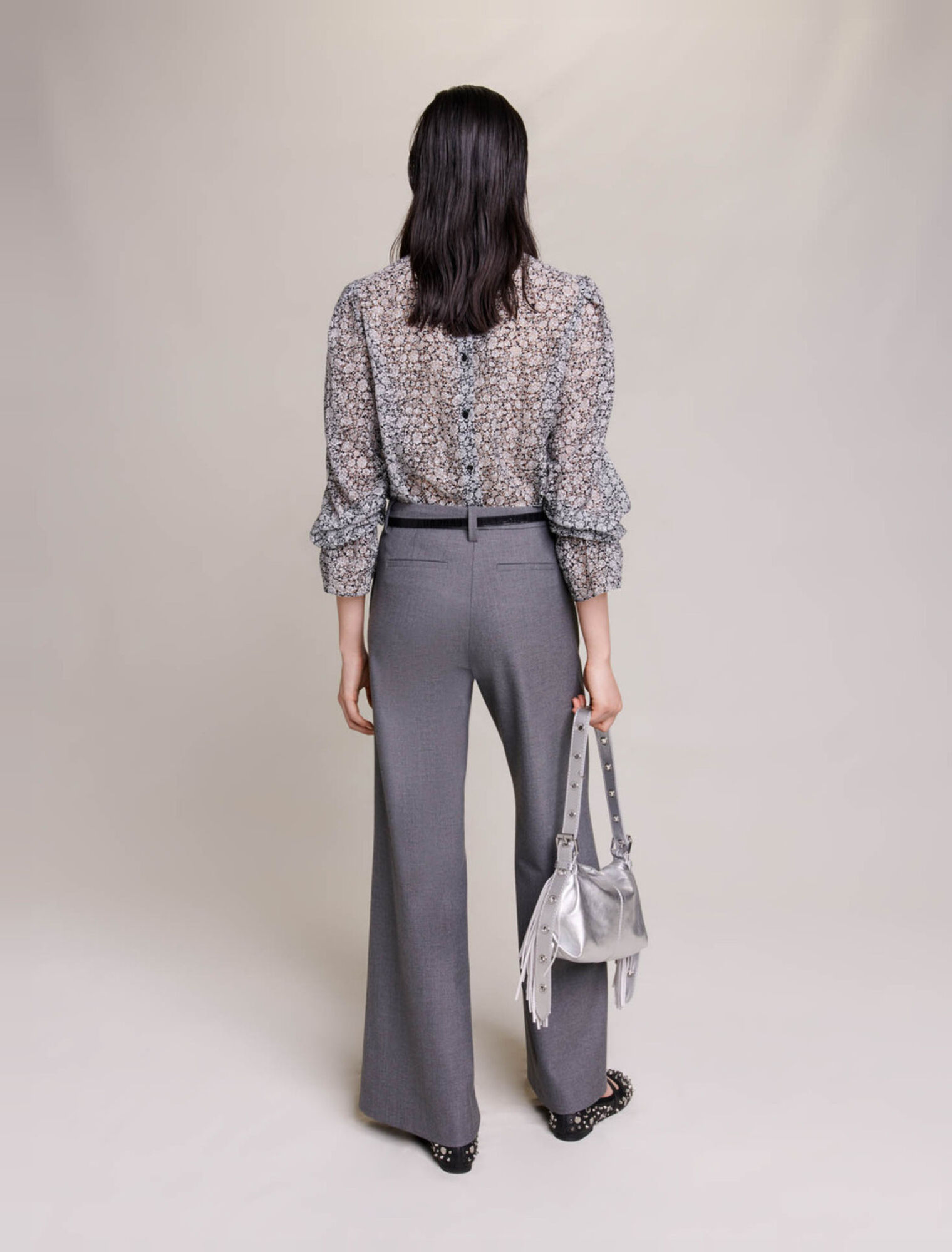 Blusa con stampa a fiori