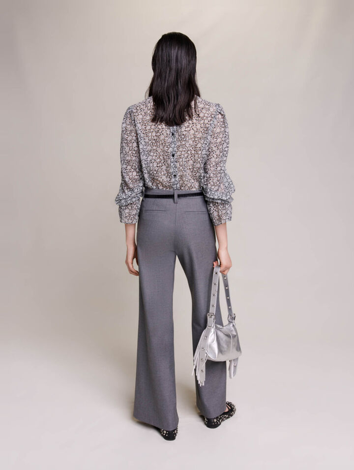 Blusa con stampa a fiori