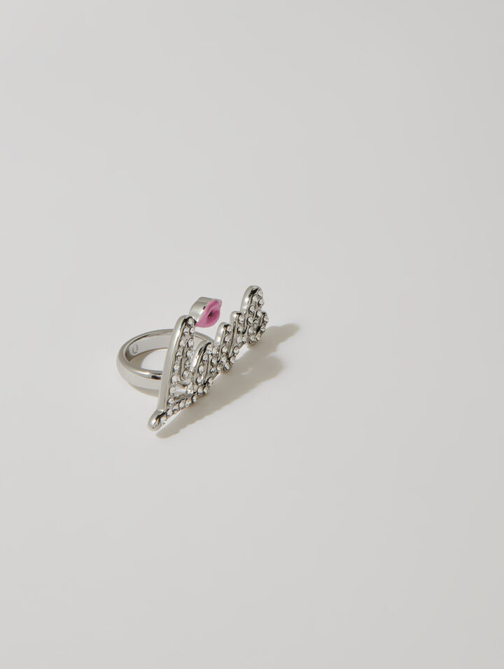 Anello Love glitterato