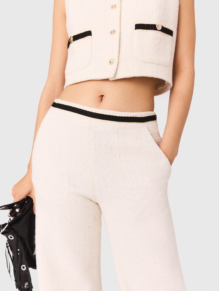 Pantaloni larghi effetto tweed