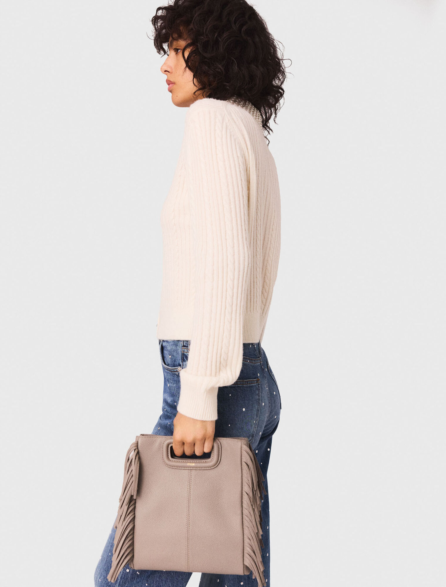 Cardigan con colletto rimovibile