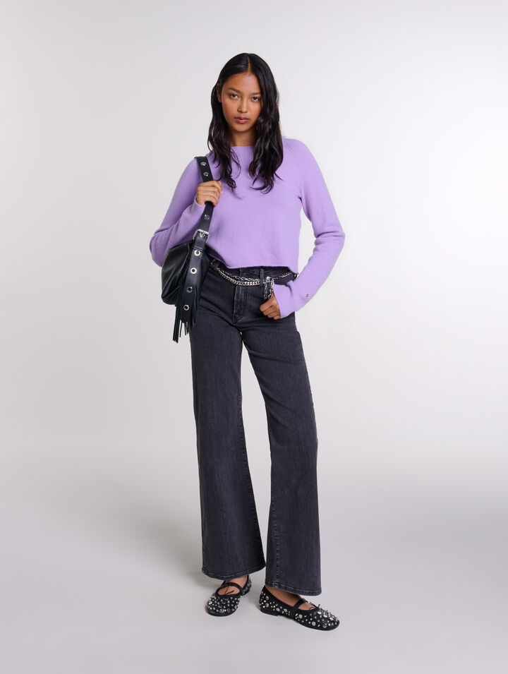 Jeans baggy con cintura nera