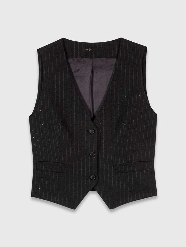 Panciotto da tailleur con strass