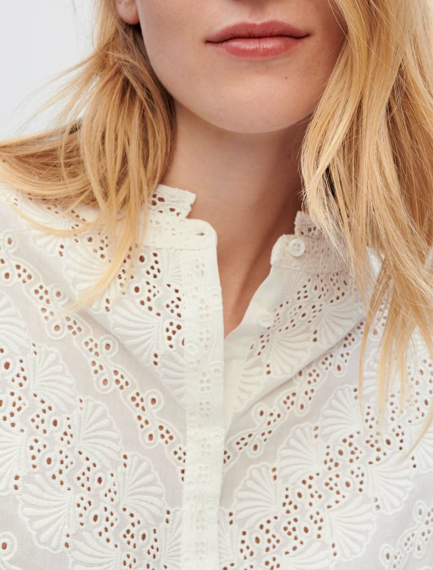 Camicia in cotone ricamato