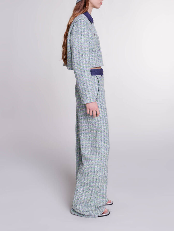 Pantaloni larghi in tweed