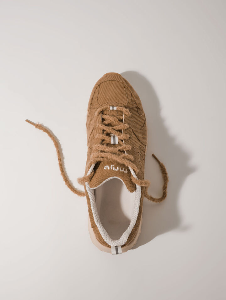 Sneaker M in velluto a coste