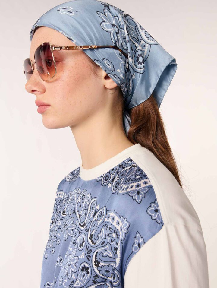 Foulard con stampa a bandana